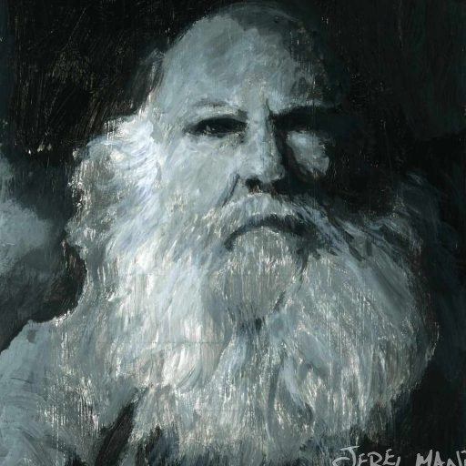 Jerel Mani, self portrait, 2023, acrylics on board, 200 mm x 200mm